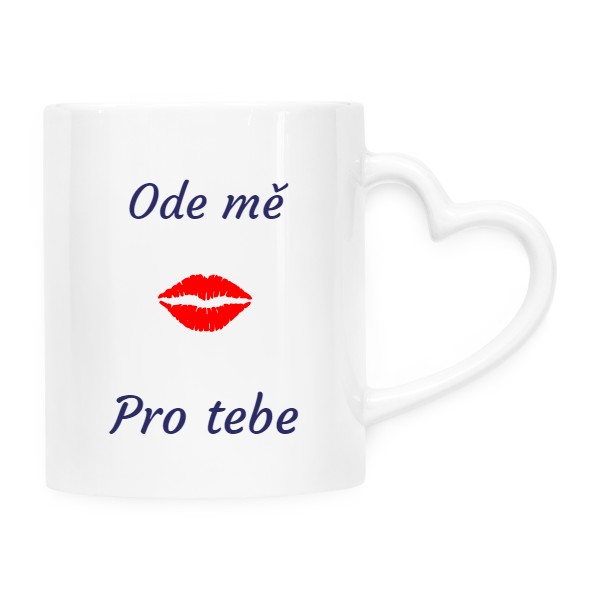 Hrnek srdce s potiskem Hrnek ode mě